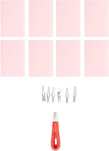 Stamp Making Kit Versatile Pink Rubber Carving Blocks Linoleum Cutter Set for Block Printing Printmaking Supplies for Craft Enthusiasts in Kuwait