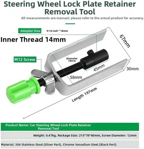 Steering Wheel Lock Ring Removal, Alloy Steel Installer Car Truck Column, Dual-End with Non-Slip Handle in Kuwait
