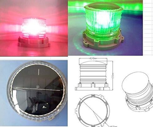 S16LS AMBER YELLOW 3NM IP68 SOLAR STEADY-ON LED Marina Dock Barge Boat Safety Beacon Light in Kuwait