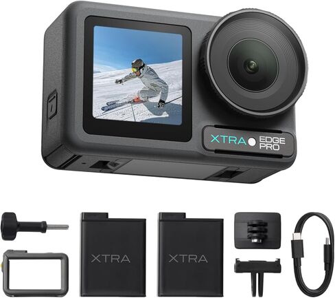 كاميرا Xtra Pro Action، كاميرا تسجيل فيديو بدقة 4K مع مستشعر 1/1.3 بوصة، مقاومة للماء حتى عمق 65 قدمًا، رؤية ليلية وثبات لركوب الدراجات، والغوص، والرماية الرياضية in Kuwait