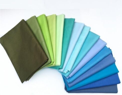 50 Pieces Rainbow Solid Color Cotton Fabric Bundle, Pre-Cut Quilting Squares, 3.94×3.94 Inches, for DIY Mini Crafts, Patchwork, Handmade Projects in Kuwait