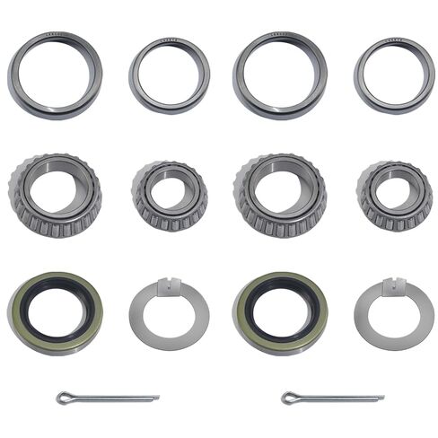iBroPrat 2 Sets 3500 LB Boat Trailer Axle Bearing Kits, L68149 L44649 Bearing Kits, 171255TB/10-19 Grease Seals, Spindle Tang Washer and Cotter Pins for #84 D Shape Spindle in Kuwait