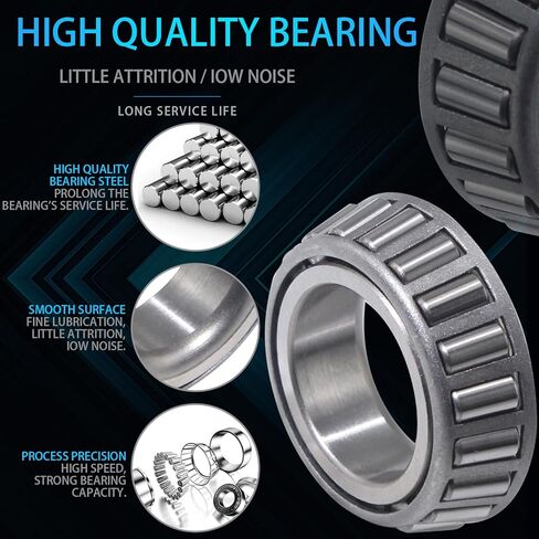 iBroPrat 2 Sets 3500 LB Boat Trailer Axle Bearing Kits, L68149 L44649 Bearing Kits, 171255TB/10-19 Grease Seals, Spindle Tang Washer and Cotter Pins for #84 D Shape Spindle in Kuwait