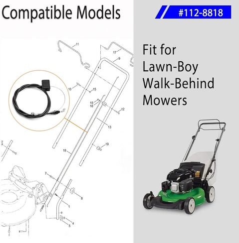 112-8818 Brake Cable Replacement for Lawn-Boy 10732, 10734, 10738, 17732, 17734, 17752 Walk-Behind Mowers in Kuwait