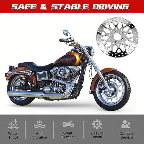 دوارات فرامل هارلي الأمامية مقاس 11.8 بوصة قطعتان، لمسة نهائية مرآة، تناسب 2008-2023 Electra Glide، 2008-2024 Road Glide Road King Street Glide، 2009-2024 Tri Glide، 2014-2024 Ultra Limited، 2018-2024 CVO Road Glide in Kuwait