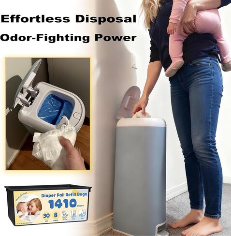 متوافق مع عبوات Diaper Genie Compact وSelect وClassic - 6 عبوات من أكياس إعادة التعبئة المربعة، طبقة EVOH مستمرة متعددة الطبقات، أقصى تحكم في الرائحة، غير معطرة، غير مخصصة لأنظمة التوقيع/سهلة اللف in Saudi Arabia