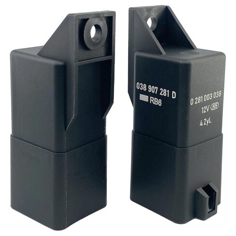038907281D Glow Plug Control Unit Relay (2-Pack), 12V 9-Pin, Compatible with VW Jetta Golf Beetle Passat Audi A3 A4 TDI Diesel, Replacement for 0281003038 038-907-281-D, Fixes Cold Start & P0380 Codes in Kuwait