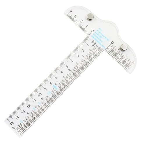 Murtenze 2 Pack Acrylic Clear T-Square Ruler, 6" Transparent T Ruler Drafting Tools, Dual Side Measuring Crafting for Drafting and General Layout Work Art Framing in Saudi Arabia