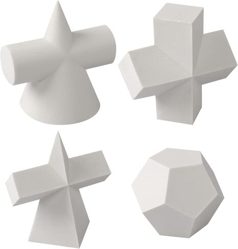3D Gypsum Geometry Sketch Drawing Model Mini Art Crafts Geometry Mold 10 Pcs Resin Shapes Sketch Basic Form Learning Tools Home Decor Drawing Practice Sculpture Props, 1.2 Inch to 2 Inch in Kuwait