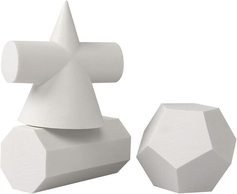 3D Gypsum Geometry Sketch Drawing Model Mini Art Crafts Geometry Mold 10 Pcs Resin Shapes Sketch Basic Form Learning Tools Home Decor Drawing Practice Sculpture Props, 1.2 Inch to 2 Inch in Kuwait