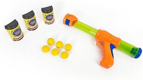 Air Gun Toy Shooting Game – 10-Piece Set with 6 Foam Balls, 3 Target Cans & Launcher – Safe Indoor & Outdoor Play, Hand-Eye Coordination Game for Kids Ages 8+ in Kuwait