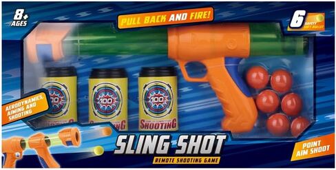 Air Gun Toy Shooting Game – 10-Piece Set with 6 Foam Balls, 3 Target Cans & Launcher – Safe Indoor & Outdoor Play, Hand-Eye Coordination Game for Kids Ages 8+ in Kuwait