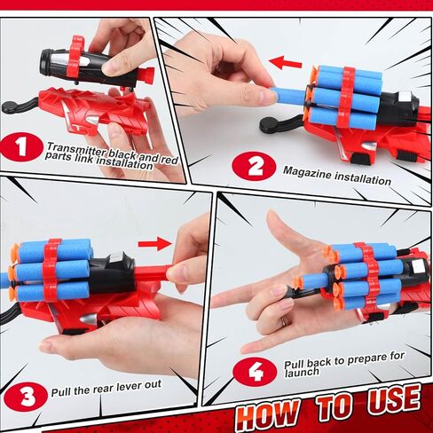Gretex Superhero Wrist Shooter Toy Set for Kids: 2 Wrist Shooters Cape & Mask Cosplay Costume, Role-Play Spider Toys for Boys 4-6, Gifts for Boys Girls 3-8 Holiday Birthday Gifts in Kuwait