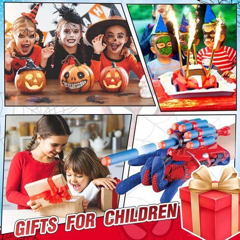 Gretex Superhero Wrist Shooter Toy Set for Kids: 2 Wrist Shooters Cape & Mask Cosplay Costume, Role-Play Spider Toys for Boys 4-6, Gifts for Boys Girls 3-8 Holiday Birthday Gifts in Kuwait