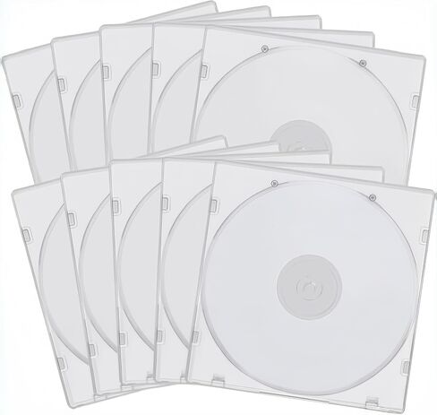 10 عبوات 5.2 ملم حافظة تخزين DVD رفيعة للغاية بطبقة واحدة، حافظة أقراص مضغوطة نحيفة واحدة فائقة الوضوح PP بولي بلاستيك CD DVD محافظ تخزين القرص in Kuwait