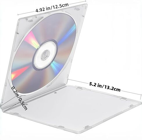 10 عبوات 5.2 ملم حافظة تخزين DVD رفيعة للغاية بطبقة واحدة، حافظة أقراص مضغوطة نحيفة واحدة فائقة الوضوح PP بولي بلاستيك CD DVD محافظ تخزين القرص in Kuwait