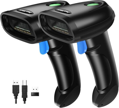 2 حزمة ماسح باركود بلوتوث 2D، 3 في 1 بلوتوث وUSB سلكي و2.4 جيجا قارئ باركود QR لاسلكي، PDF417 ماسح باركود محمول بمصفوفة البيانات يعمل مع Windows وAndroid وiOS (TM-10B) in Kuwait