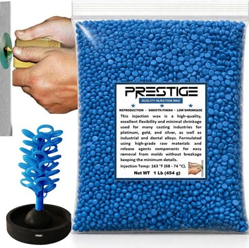Prestige Light Blue Injection Wax 1 lb – Jewelry Casting Wax for Gold, Silver & Platinum, Low Shrinkage, High Detail, Clean Burnout in Kuwait