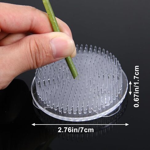 Set of 4 Flower Frog Clear Plastic Pin Frog, Kenzan Floral Frogs Tool, Ikebana Flower Frogs Pin for Vase, Japanese Floral Arrangement for Plant Decoration, Summer Activity (Clear) in Kuwait