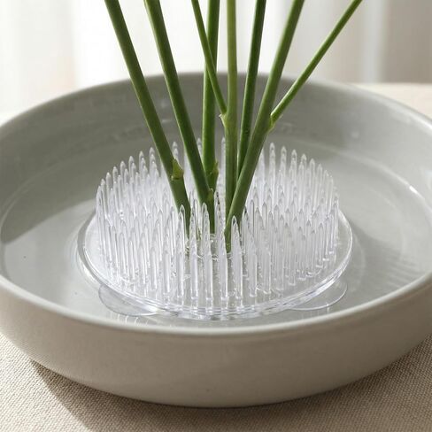 Set of 4 Flower Frog Clear Plastic Pin Frog, Kenzan Floral Frogs Tool, Ikebana Flower Frogs Pin for Vase, Japanese Floral Arrangement for Plant Decoration, Summer Activity (Clear) in Kuwait