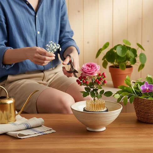 9Pcs 1.34 Inch Flower Frogs for Arrangements Vase Ikebana Kenzan Round Brass Floral Pin Frogs Stem Holder Flower Arranger Pin Fixed Tools for Home Decoration Craft (Gold) in Kuwait
