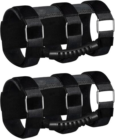 Grab Handles 2 Pack, Upgraded 3-Strap Roll Bar Grab Handles with Metal Buckles, Compatible with Jeep Wrangler CJ YJ TJ JK JKU JL JLU JT (1955–Present), Fit 2–4 Inch Roll Bars in Saudi Arabia