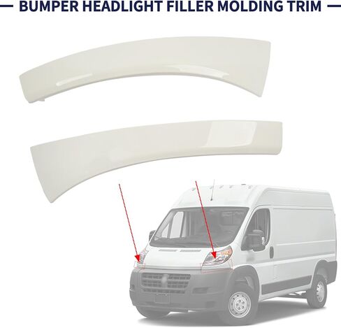 حشوات قولبة المصابيح الأمامية 1ZT59ZZZAA 1ZT60ZZZAA متوافقة مع Ram ProMaster 1500 2500 3500 2014-2022 إطار المصابيح الأمامية السفلي الأبيض الأيمن والأيسر in Kuwait