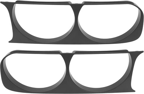 HECASA Headlight Bezels Pair Compatible with 2008-2014 Dodge Challenger Black Headlamp Cover Trim Plastic(ABS) LH & RH Replacement for CH2511100 CH2510100 in Kuwait