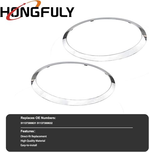 Chrome Headlight Trim Ring Bezel Compatible with MINI Cooper F55 F56 F57, 2014-2021, Driver and Passenger Side in Kuwait