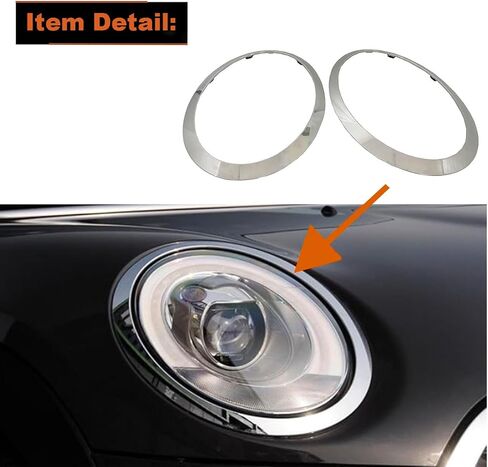 Chrome Headlight Trim Ring Bezel Compatible with MINI Cooper F55 F56 F57, 2014-2021, Driver and Passenger Side in Kuwait