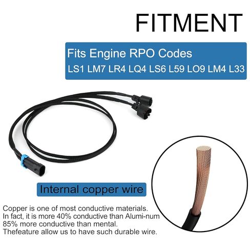 Gen 3 LS Knock Sensor Extension Relocation Harness Fit for LS1 LS6 LQ4 LQ9 LM7 L59 LR4 L33 LS2 محول التحويل (41 بوصة) in Kuwait