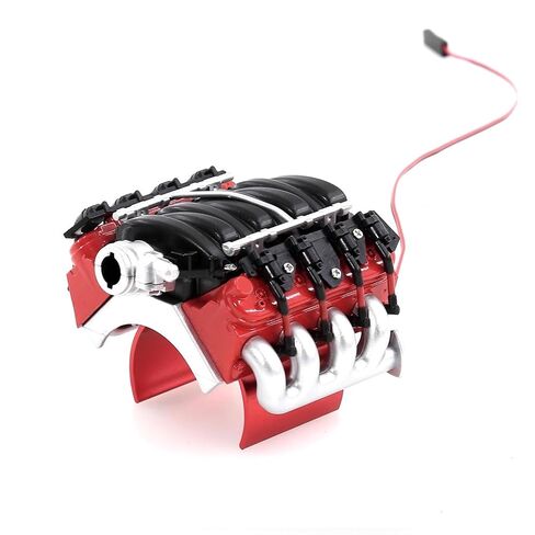 1/10 RC محاكاة V8 غطاء مشعاع المحرك مع غرفة التبريد RC موتور مراوح التبريد الملحقات متوافقة مع 1:10 مقياس الزاحف سيارة Traxxas TRX4 TRX6 محوري SCX10 D90 90047 ترقية أجزاء in Kuwait
