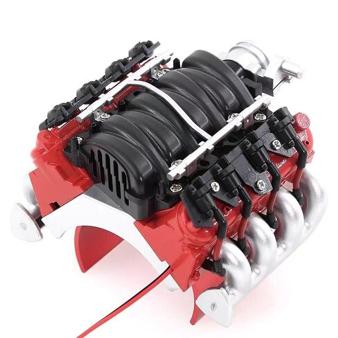 1/10 RC محاكاة V8 غطاء مشعاع المحرك مع غرفة التبريد RC موتور مراوح التبريد الملحقات متوافقة مع 1:10 مقياس الزاحف سيارة Traxxas TRX4 TRX6 محوري SCX10 D90 90047 ترقية أجزاء in Kuwait