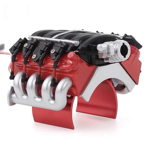 1/10 RC محاكاة V8 غطاء مشعاع المحرك مع غرفة التبريد RC موتور مراوح التبريد الملحقات متوافقة مع 1:10 مقياس الزاحف سيارة Traxxas TRX4 TRX6 محوري SCX10 D90 90047 ترقية أجزاء in Kuwait