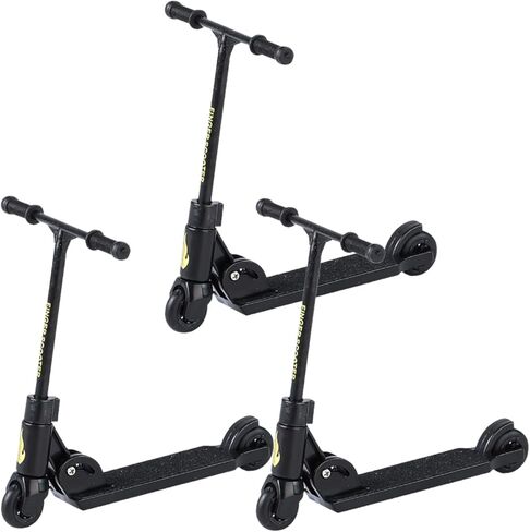 3Pcs Black T Head Finger Scooter,2-Wheeled Scooter,Foldable Finger Scooters with Brake,Finger Board Accessories,Educationa,Finger Toys,Non-Slip Fun Finger Skateboards,Finger Boards and Finger Bikes in Kuwait
