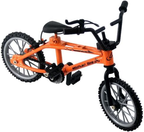 1/18 Diecast Bike Action Figure Model, Mini Finger Mountain Bike Bicycle Art Crafts Desktop Decor Finger Bikes (Orange) in Kuwait