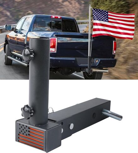 Flag Pole Holder,Trailer Accessories Towing Hitch Mounts,Car Accessories Hitch Flag Pole Holder,Universal Car Flags Mount for Standard 2-Inch Receivers,Compatible with Truck SUV RV Pickup in Kuwait