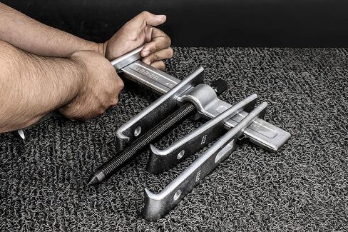 URREA 10-Ton Straight Jaw Puller Set - 8-piece Mechanical Gear Puller with Interchangable & Adjustable Jaws - 4232SJ in Kuwait