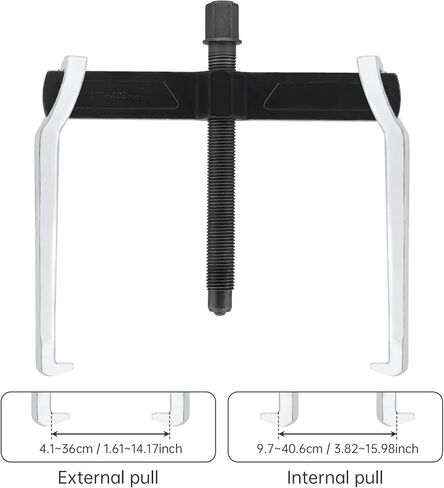 ChgImposs 16" 2-Jaw Gear Puller, Heavy Duty CR-V Adjustable Reversible Bearing Puller Tool for Removal of Pulleys, Flywheels, Bearings, Gears, Brake Drums, with 3.5M 1 inch Ratchet Straps in Saudi Arabia