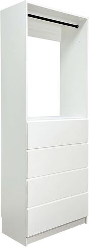 32" White Wood Walk in Closet with Four Drawers in Kuwait