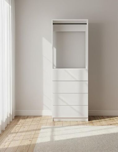 32" White Wood Walk in Closet with Four Drawers in Kuwait
