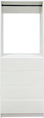 32" White Wood Walk in Closet with Four Drawers in Kuwait