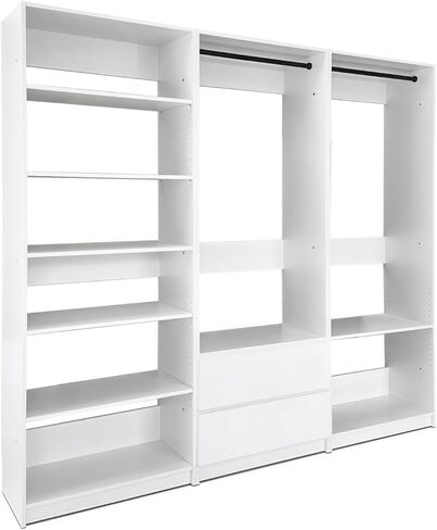 Geelife Prosper White Freestanding Walk-in Wood Closet System in Kuwait