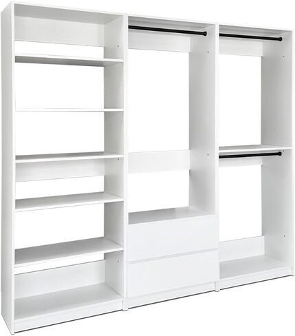 White Freestanding Walk in Wood Closet System in Kuwait