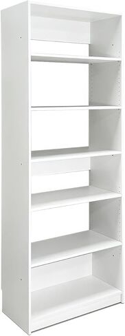 White Wood Walk-in Closet with Five Shelves in Kuwait