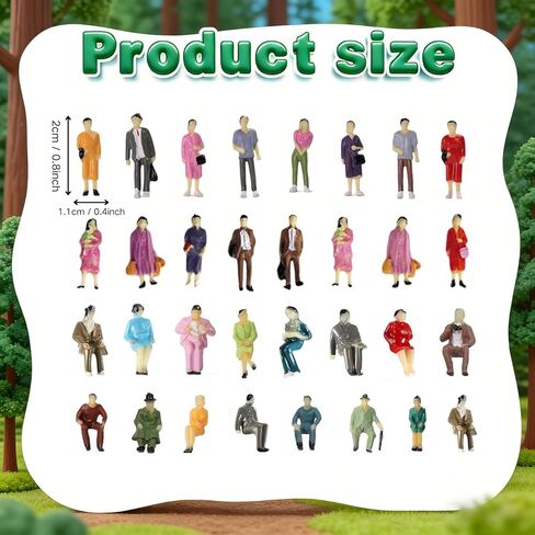 VICDUEKG 60 Pcs Mini People Figurines 1: 87 Scale Miniature People Figurines Sitting and Standing Tiny People Model Architectural Figures for Miniature Scenes Dollhouse in Kuwait