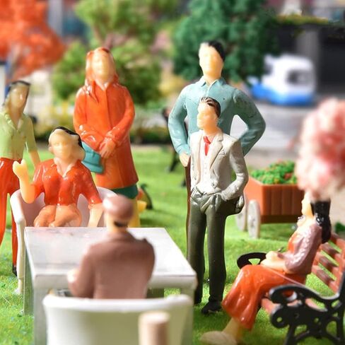 VICDUEKG 60 Pcs Mini People Figurines 1: 87 Scale Miniature People Figurines Sitting and Standing Tiny People Model Architectural Figures for Miniature Scenes Dollhouse in Kuwait