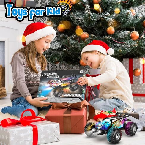 Remote Control Car, All Terrain Remote Control Truck for Boy, 2.4GHz Rc Car with Bodylight and Two Rechargeable Batteries, 20KM/H Monster Truck Toys in Kuwait