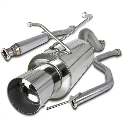 Spec-D Tuning 4" Tip Stainless Exhaust Catback System Compatible with 1992-1995 Honda Civic 3Dr EG Hatchback in Kuwait