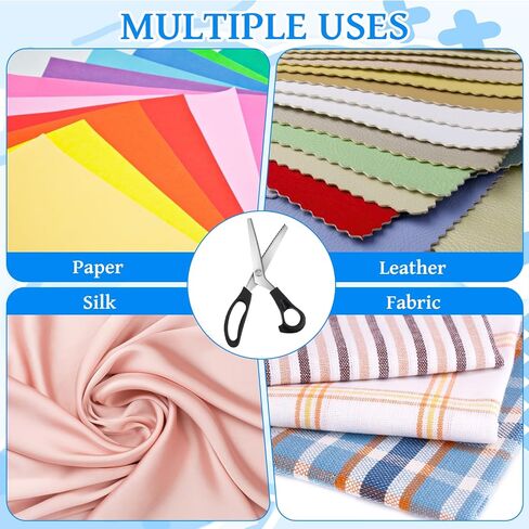 4 Pcs Pinking Shears Scissors for Fabric Cutting Scalloped 4mm/5mm/7mm/10mm, Felt Craft Scissors Zig Zag Cut Sewing 9.2" Handheld Jagged Dressmaking Supply for Leather Clothing Paper in Kuwait